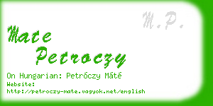 mate petroczy business card